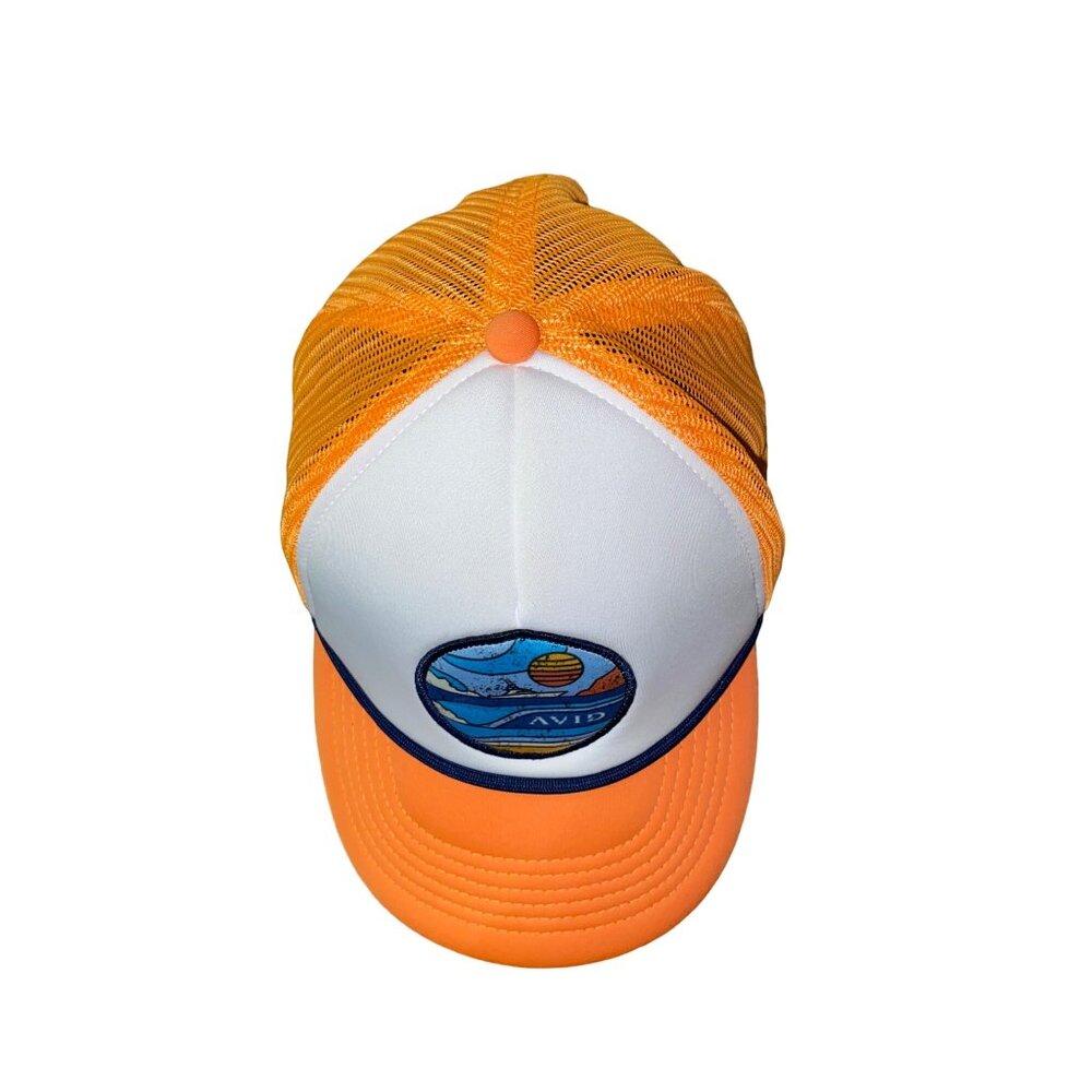 AVID Trucker Hat Used Fishing Unisex Foam Orange